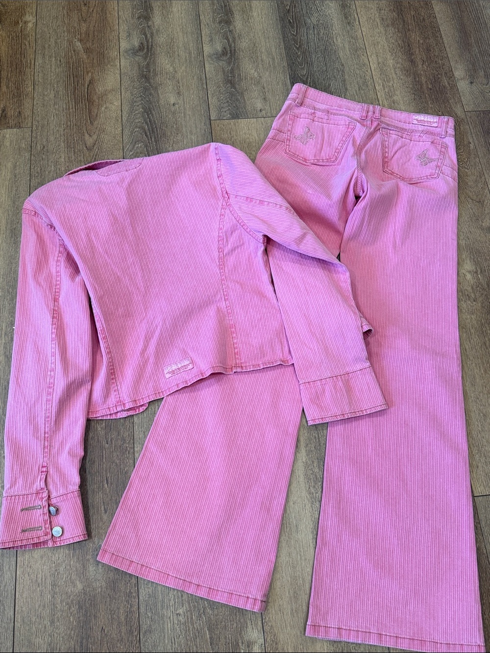 Bleus Pink Corduroy Two-Piece Jacket and Pants Set Size M - Picture 5 of 14